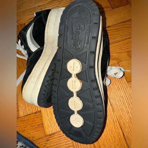 Vintage 90s Candies Platform Suede Lace Up Sneakers Black & White Size 7.5 - Picture 2 of 13